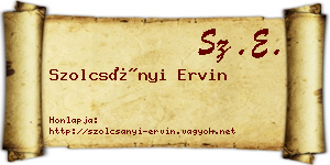 Szolcsányi Ervin névjegykártya