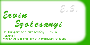 ervin szolcsanyi business card